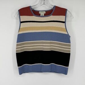 Banana Republic Womens Small 100% Merino Wool Striped Sweater Shell Colorblock